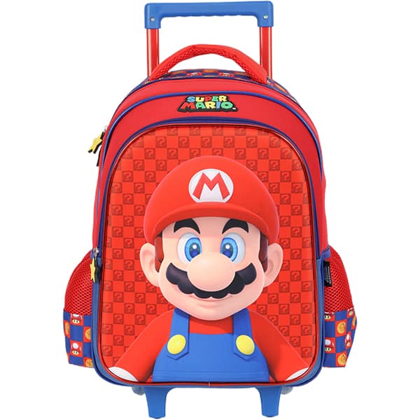 Mochila escolar com rodas, Super Mario, Azul, IC41402MO, Luxcel - PT 1 UN