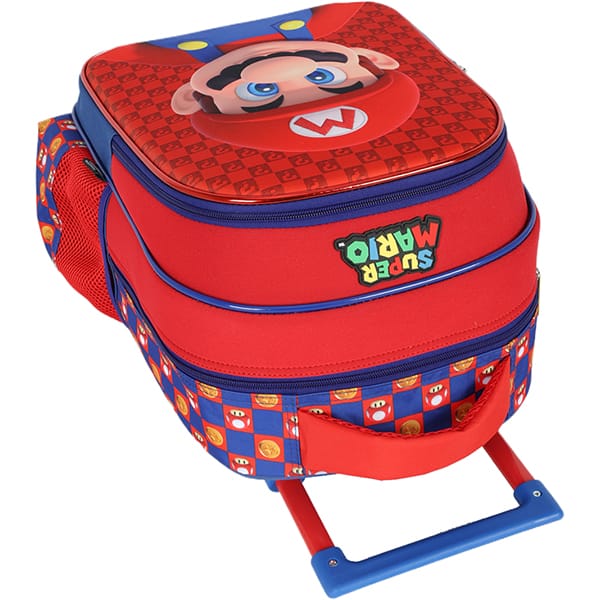 Mochila escolar com rodas, Super Mario, Azul, IC41402MO, Luxcel - PT 1 UN