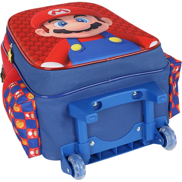 Mochila escolar com rodas, Super Mario, Azul, IC41402MO, Luxcel - PT 1 UN