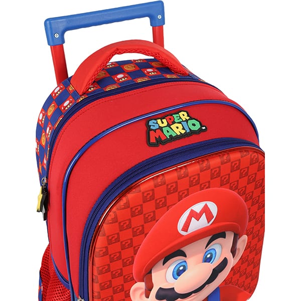 Mochila escolar com rodas, Super Mario, Azul, IC41402MO, Luxcel - PT 1 UN