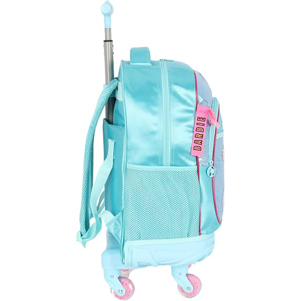 Mochila Escolar com Rodinhas Barbie Mattel Azul MC47702BB Luxcel - PT 1 UN