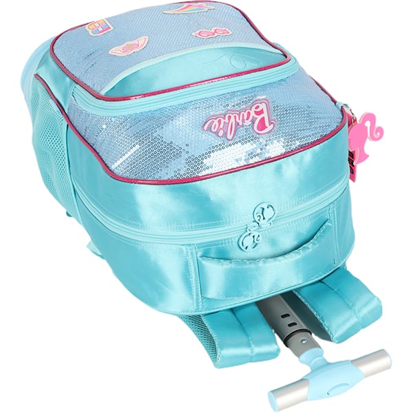 Mochila Escolar com Rodinhas Barbie Mattel Azul MC47702BB Luxcel - PT 1 UN