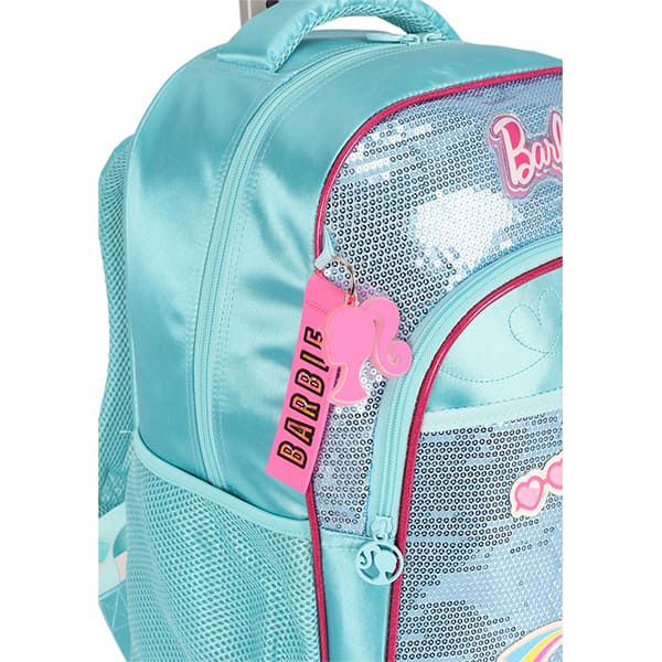 Mochila Escolar com Rodinhas Barbie Mattel Azul MC47702BB Luxcel - PT 1 UN