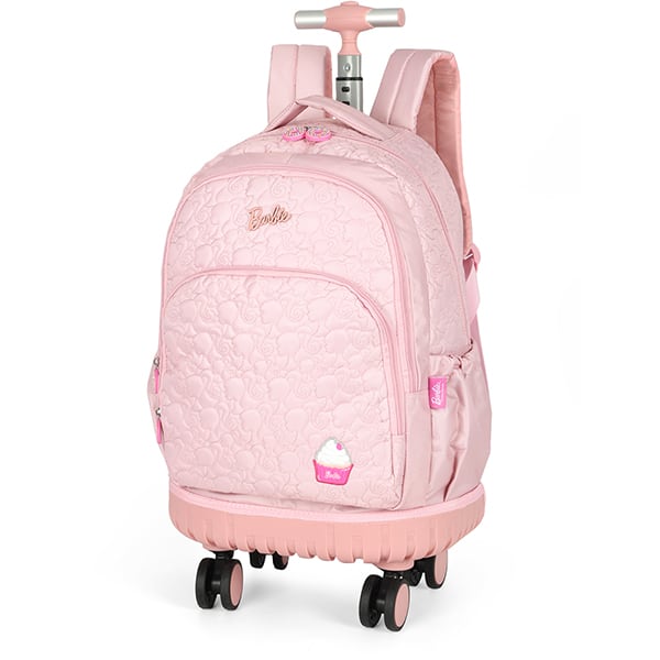 Mochila Escolar com Rodinhas Barbie Mattel Rosa MC47712BB Luxcel - PT 1 UN