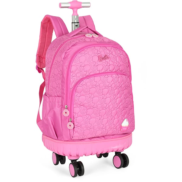 Mochila Escolar com Rodinhas Barbie Mattel Pink MC47712BB Luxcel - PT 1 UN