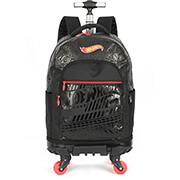 Mochila escolar em poliéster com rodas, Hot Wheels, Preto, MC47782HW, Luxcel - PT 1 UN