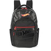 Mochila escolar em poléster, Hot Wheels, Preto, MS47781HW, Luxcel - PT 1 UN