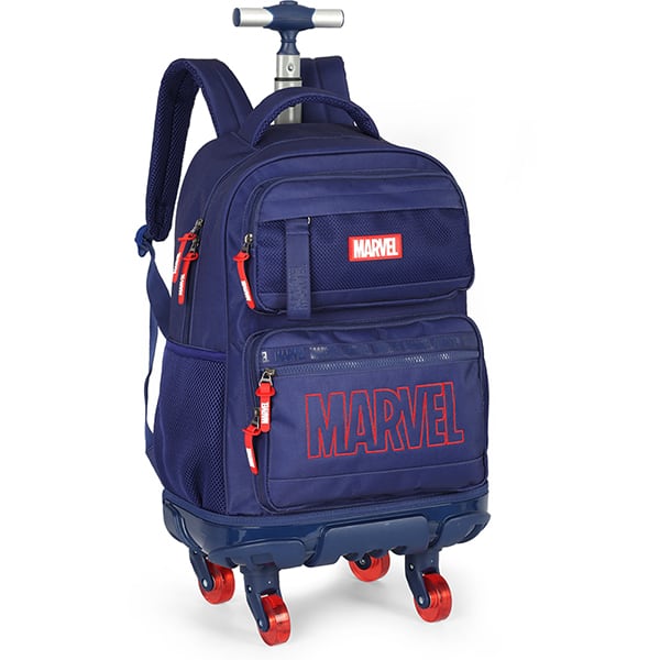 Mochila escolar com rodas, Avengers, Azul, MC47728AG, Luxcel - PT 1 UN