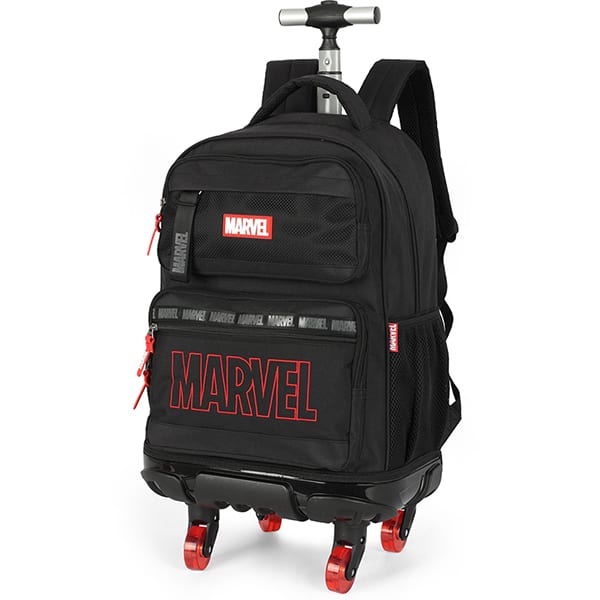 Mochila escolar com rodas, Avengers, Preto, MC47728AG, Luxcel - PT 1 UN