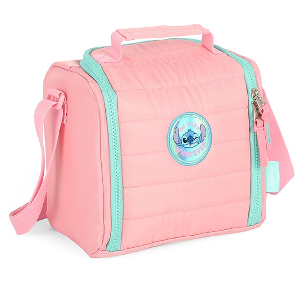 Lancheira Escolar Stitch Disney Rosa LA47747SC Luxcel - PT 1 UN