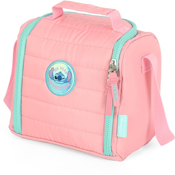 Lancheira Escolar Stitch Disney Rosa LA47747SC Luxcel - PT 1 UN