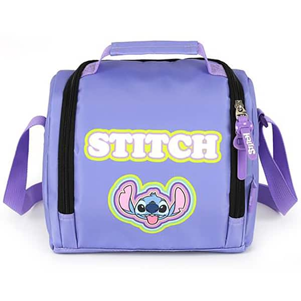 Lancheira Escolar Stitch Disney Lilás LA47737SC Luxcel - PT 1 UN