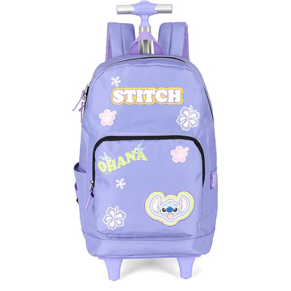 Mochila poli. c/ rodas Stitch lilás MC47736SC_ Luxcel PT 1 UN