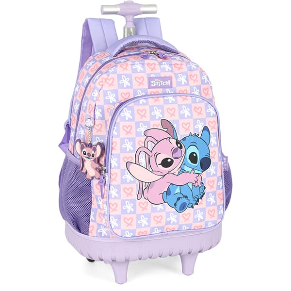 Mochila Escolar Infantil de Rodinhas Stitch Disney, MC47741SC, Luxcel - PT 1 UN