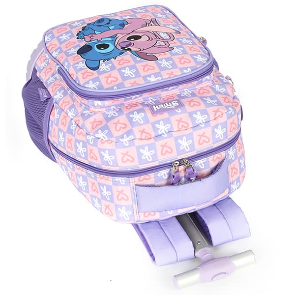 Mochila Escolar Infantil de Rodinhas Stitch Disney, MC47741SC, Luxcel - PT 1 UN