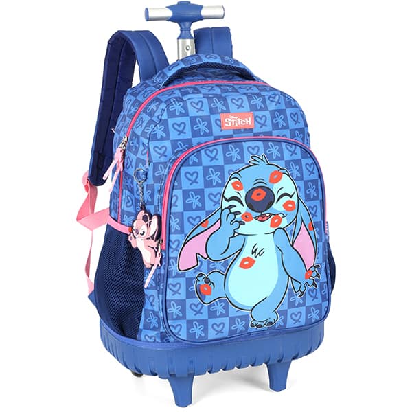 Mochila Escolar Infantil de Rodinhas Stitch Disney MC47741SC Luxcel - PT 1 UN