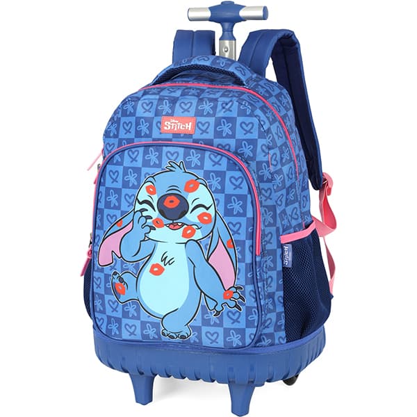 Mochila Escolar Infantil de Rodinhas Stitch Disney MC47741SC Luxcel - PT 1 UN