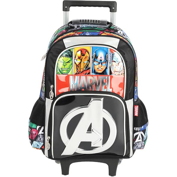 Mochila escolar com rodas, Avengers, Preto, IC41662AG, Luxcel - PT 1 UN