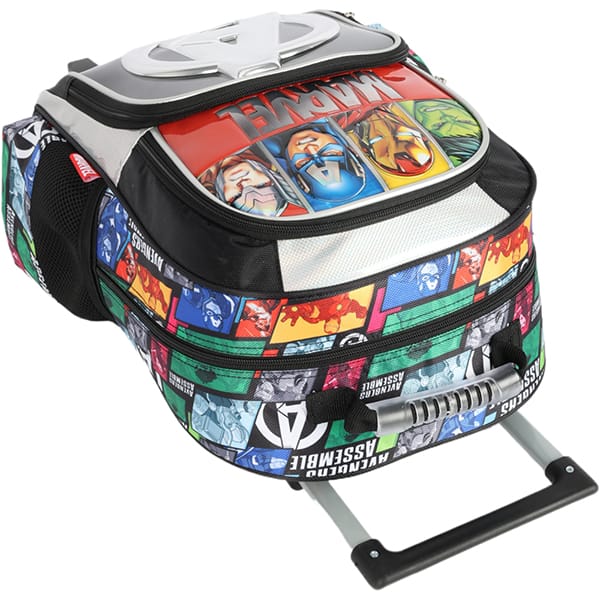 Mochila escolar com rodas, Avengers, Preto, IC41662AG, Luxcel - PT 1 UN