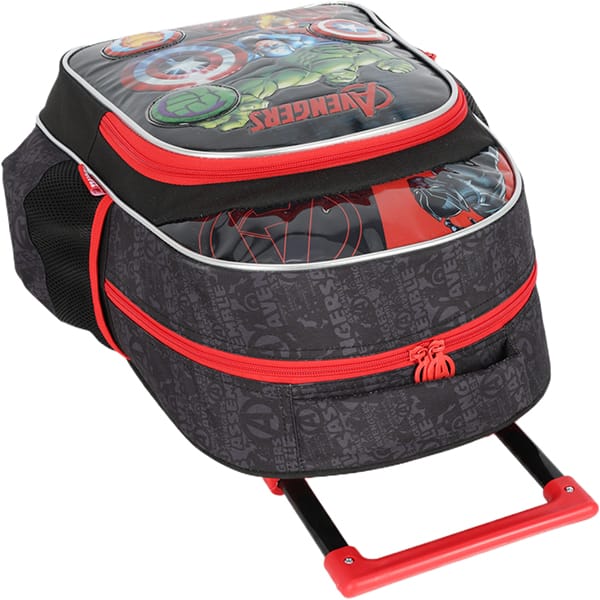 Mochila escolar com rodas, Avengers, Preto, IC41612AG, Luxcel - PT 1 UN