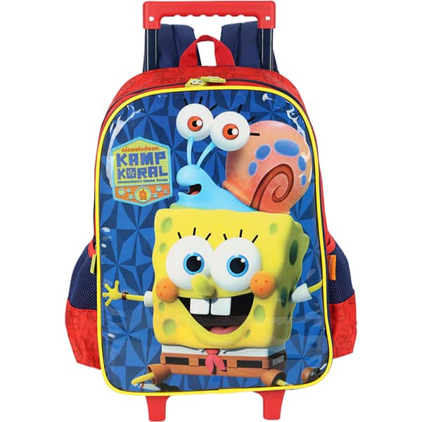 Mochila Escolar com Rodinhas Bob Esponja IC41785BE Luxcel PT 1 UN