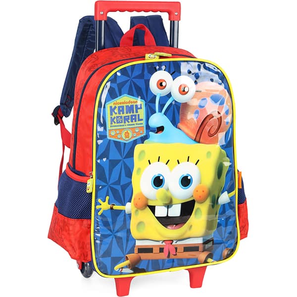 Mochila Escolar com Rodinhas Bob Esponja IC41785BE Luxcel PT 1 UN