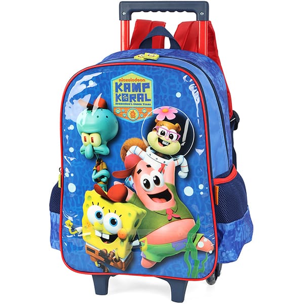 Mochila Escolar com Rodinhas Bob Esponja, IC41785BE, Luxcel - PT 1 UN