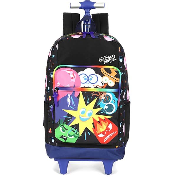 Mochila Escolar Infantil de Rodinhas, Divertidamente Disney, MC47757DM, Luxcel - PT 1 UN