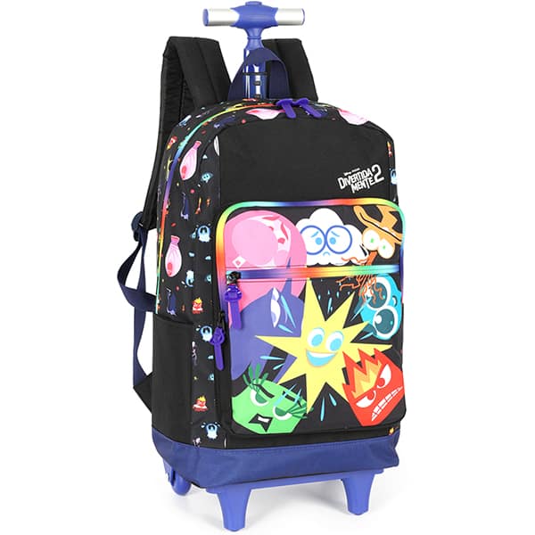 Mochila Escolar Infantil de Rodinhas, Divertidamente Disney, MC47757DM, Luxcel - PT 1 UN