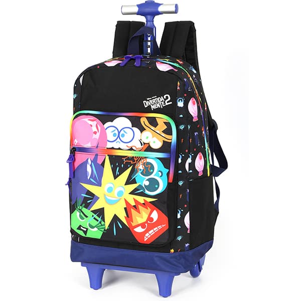 Mochila Escolar Infantil de Rodinhas, Divertidamente Disney, MC47757DM, Luxcel - PT 1 UN