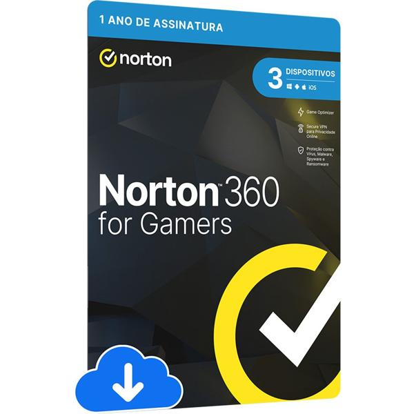 Norton Antivírus Security Gamer 3 dispositivos, Licença 12 meses, Digital para Download, NortonLifeLock - 1 UN