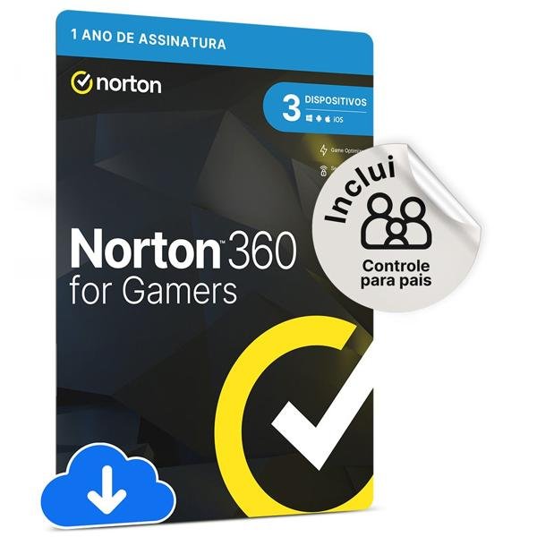 Norton Antivírus Security Gamer 3 dispositivos, Licença 12 meses,  Digital para Download, NortonLifeLock - UN 1 UN
