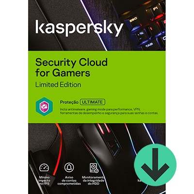 Kaspersky Antivírus Cloud for Gamers 1 dispositivo, Licença 12 meses, Digital para Download - 1 UN