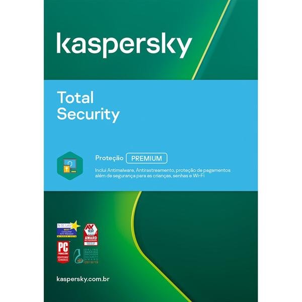 Kaspersky Antivírus Total Security 5 dispositivos, Licença 12 meses, Digital para Download  - UN 1 UN