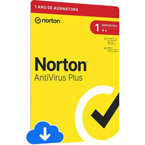 Norton Antivírus Plus para 1 dispositivo, Licença 12 meses, Digital para Download, NortonLifeLock - 1 UN