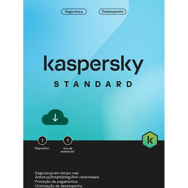 Kaspersky Antivírus Standard, 1 dispositivo, 12 meses, KL1041KDAFS, Kaspersky - 1 UN