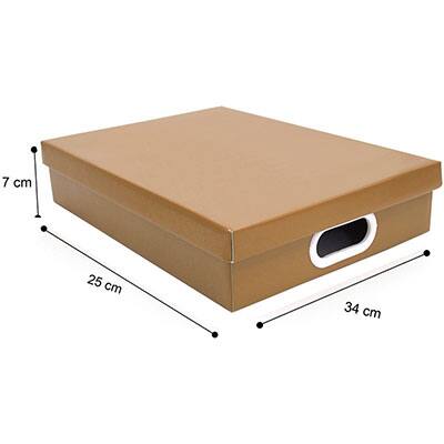 Caixa organizadora retangular A4 kraft 34x25x7 Boxgraphia PT 1 UN