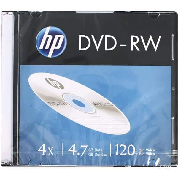 Dvd -rw regravável 4.7gb 120min 4x slim HP CX 1 UN