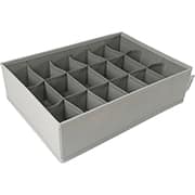 Colmeia organizadora TNT flexível com 18 divisórias, 34 x 24 x 9cm, Cinza, Dello - CX 1 UN Colmeia organizadora TNT flexível com 18 divisórias, 34 x 24 x 9cm, Cinza, Dello - CX 1 UN