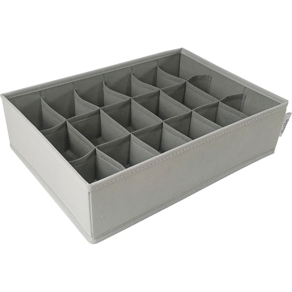 Colmeia organizadora TNT flexível com 18 divisórias, 34 x 24 x 9cm, Cinza, Dello - CX 1 UN
