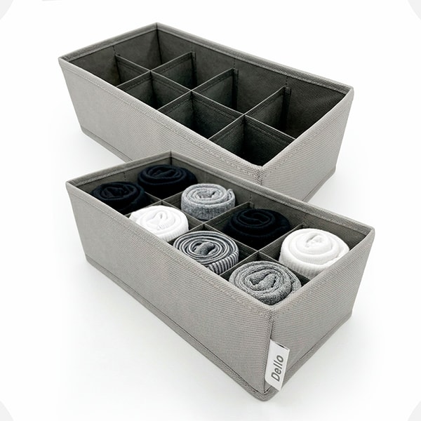 Colmeia organizadora TNT flexível com 8 divisórias, 28 x 14 x 10cm, Cinza, Dello - CX 1 UN Colmeia organizadora TNT flexível com 8 divisórias, 28 x 14 x 10cm, Cinza, Dello - CX 1 UN