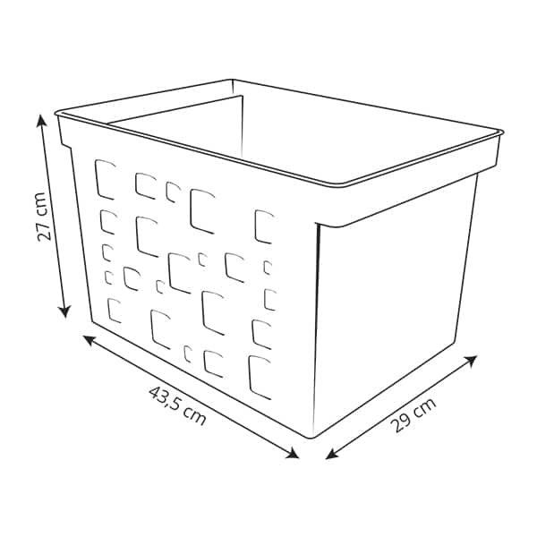 Arquivo largo para pasta suspensa, Cristal, 27 x 43,5 x 29 cm, Dello - PT 1 UN