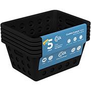 Kit de cestos plásticos com 5 peças, 1,5 L, Preto, 99427/3008, Coza - KT 5 UN