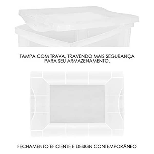 Caixa organizadora média cristal 13,5L 21001 Ordene PT 1 UN Caixa organizadora média cristal 13,5L 21001 Ordene PT 1 UN