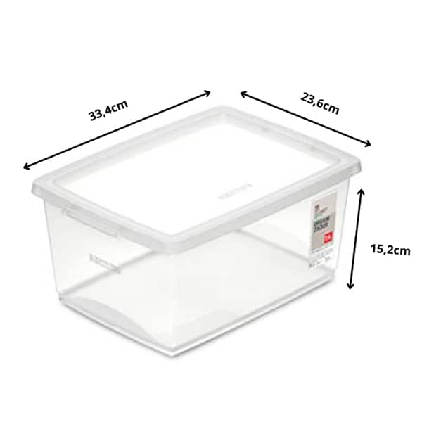 Caixa organizadora c/trava cristal 7,5L OR80400 Ordene PT 1 UN