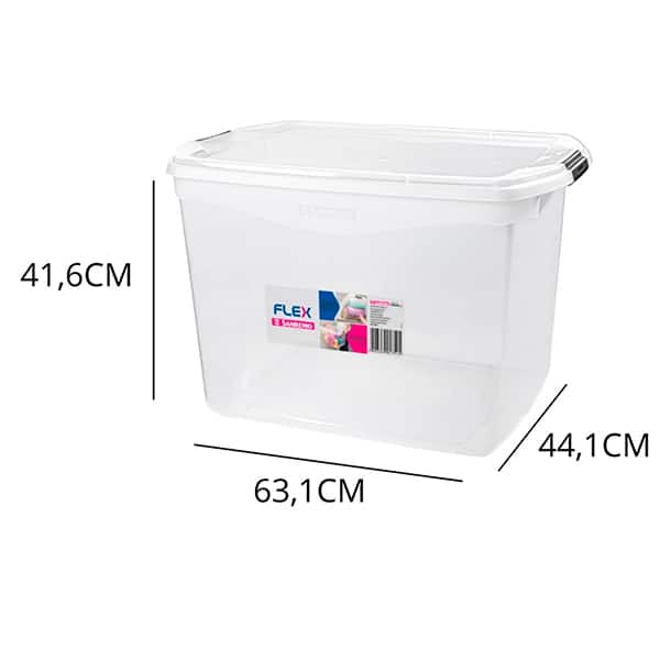 Caixa organizadora 80L transparente SR981-1 Sanremo PT 1 UN