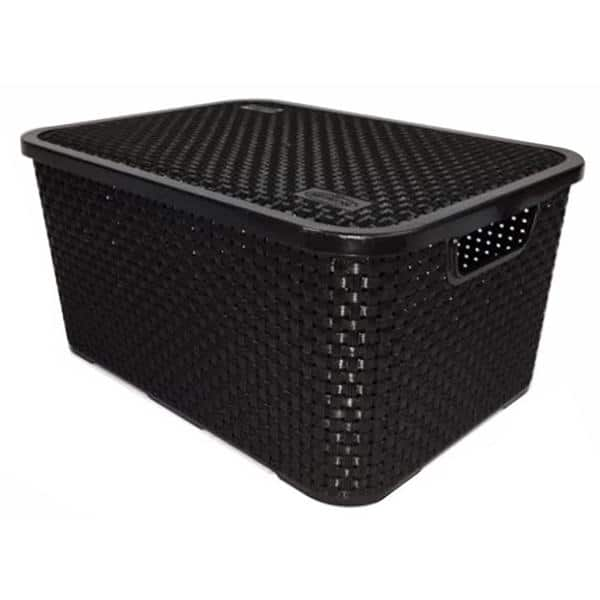 Caixa organizadora c/alças Rattan preta 16L 069/P Nitron PT 1 UN