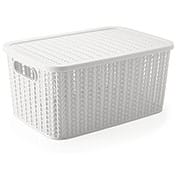 Caixa organizadora trama branca 14L 8649 Plasutil PT 1 UN