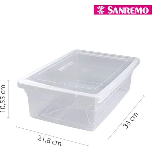 Caixa Organizadora com Tampa 5L, Cristal, SR2505, Sanremo - CX 1 UN
