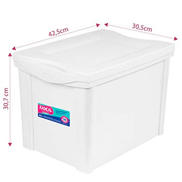 Caixa organizadora branca média 30L OR21267 Ordene PT 1 UN